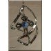 Chrome Plated Cross with Austrian Crystals Spiral Hanging Ornament 