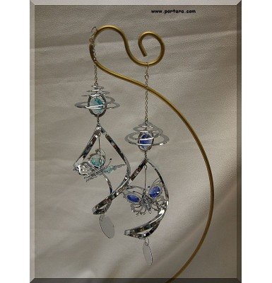 Butterfly with Austrian Swarovki Crystals Spiral Hanging Ornament