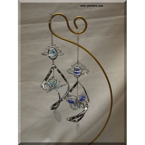 Butterfly with Austrian Swarovki Crystals Spiral Hanging Ornament