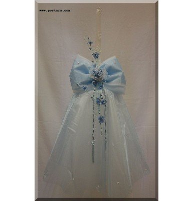 Gorgeous Organdy Beauty Baptism Christening Candle ~ Lambada