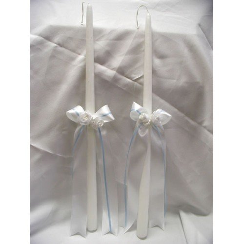 Wedding Candles with a Little Color for the Bride and the Groom