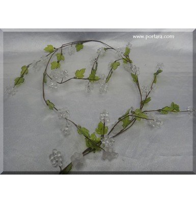 Crystal Beaded Grapes with Leaves Decorative Garland