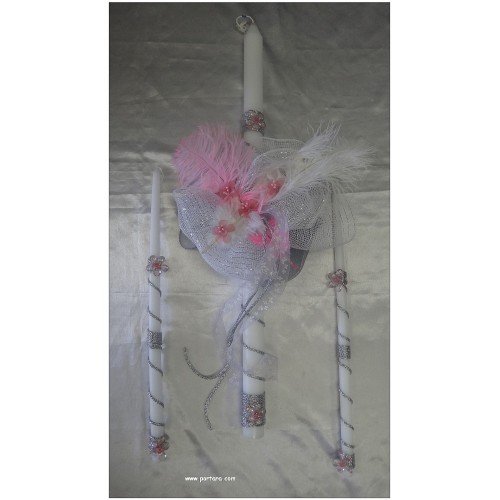 Crystal Blossoms Christening Baptism Candle  