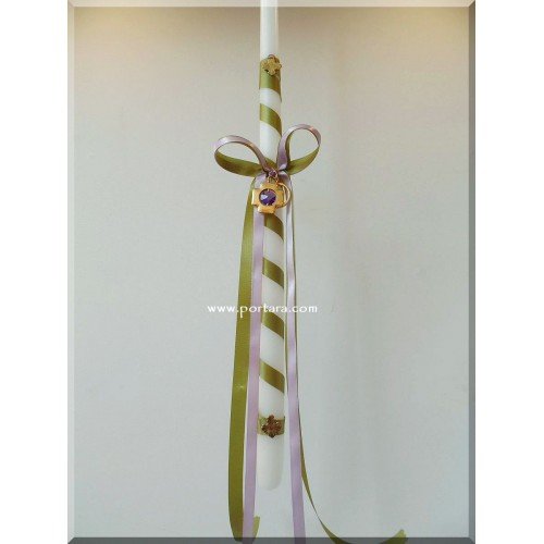 Gold Plated Keychain with Purple Austrian Crystal ~ Easter Candle ~