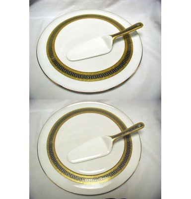 Cake Set with Greek key Design Border Cake Set with Greek key Design Border
