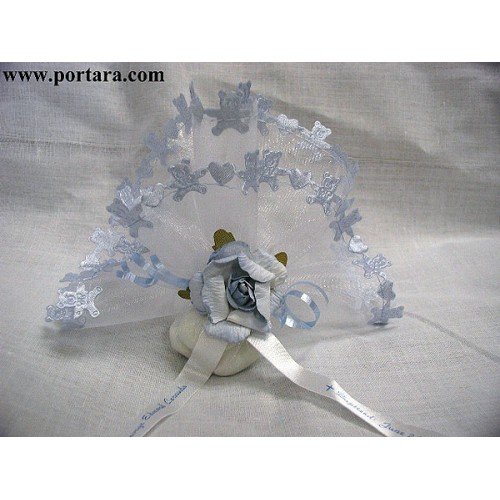 Cute Baby Blue Teddy Bears Baptismal Favors