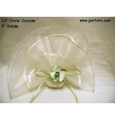 Double Organdy Circle Baptism Favor