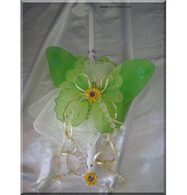 Green Butterfly Easter Candle ~ Lambatha