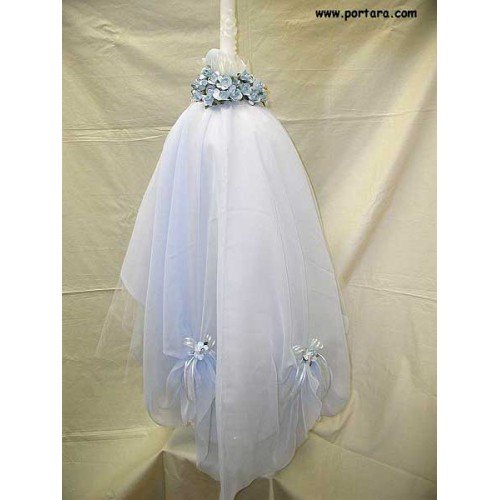 Elegant Sheer Organza Wedding Candles ~ Lambathes Gamos