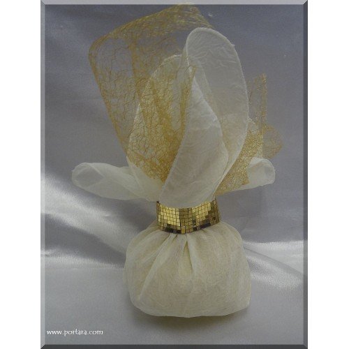Golden or Silver Chiffon Bomboniere Favor Gift Idea