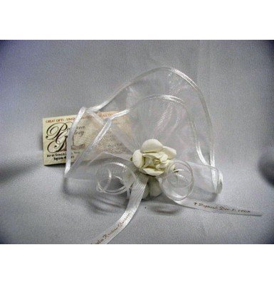 White Organdy Favor with Satin Edge