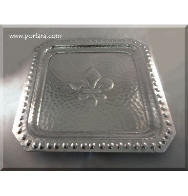 Hammered Fleur de Lis Tray