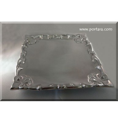 Lovely Square Tray with Fleus de Lis Design