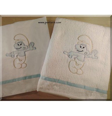 Boys Smurfs Christening Baptism Set ~ Lathopana