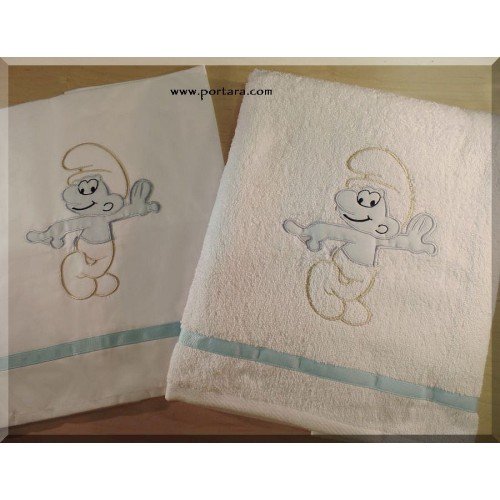 Boys Smurfs Christening Baptism Set ~ Lathopana